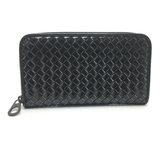 BOTTEGA VENETA 114076 Intrecciato Leather Zip Around Wallet Long Wallet Enamel Unisex