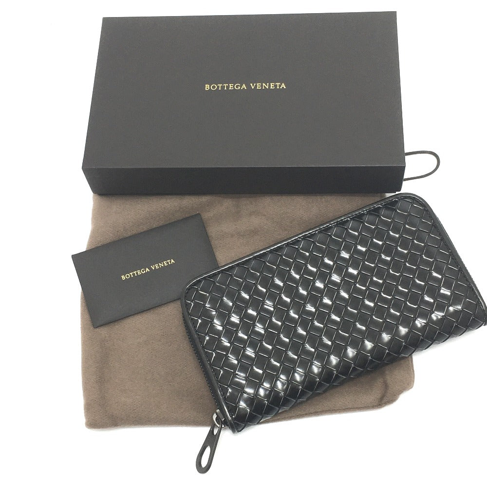 BOTTEGA VENETA 114076 イントレチャート レザー ジップアラウンドウォレット 長財布 エナメル ユニセックス - brandshop-reference