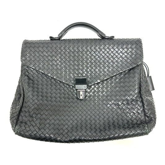 BOTTEGA VENETA 122139 Intrecciato Briefcase Bag Business Bag Leather Men's Black