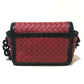 BOTTEGA VENETA 339270 イントレチャート ミニチェーン カバン ショルダーバッグ ラムスキン レディース レッド×ブラック