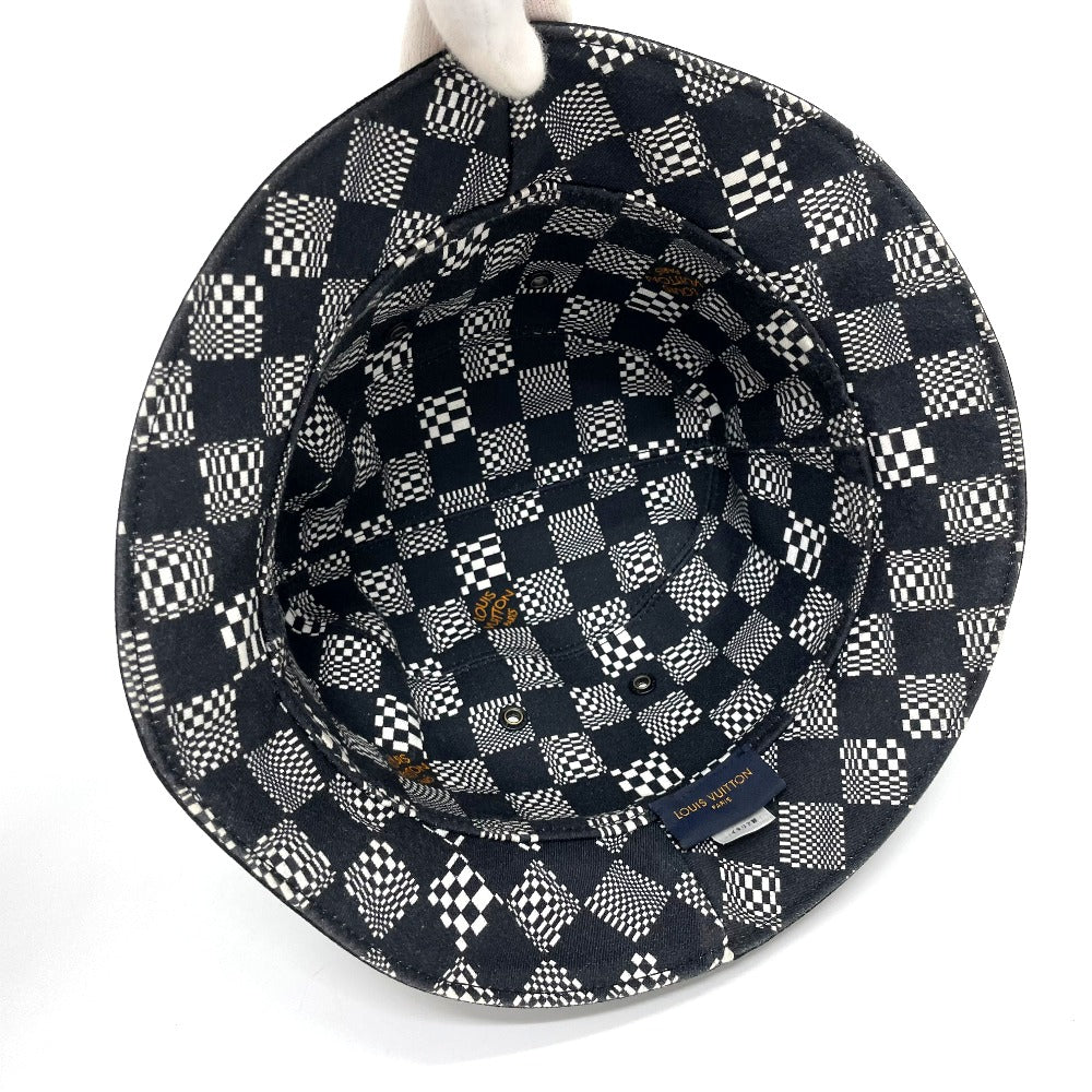 LOUIS VUITTON MP2947 Bonnet Distorted Damier Hat, Cotton, Men's, Black