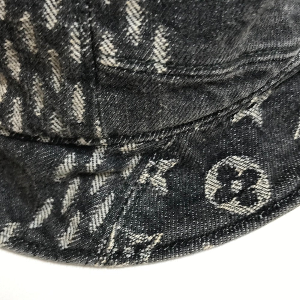 LOUIS VUITTON MP3244 Bonnet Denim Hat, LV MADE Heart, HUMANMADE Collaboration with NIGO, Cotton Hat, Men's, Noir, Black x White