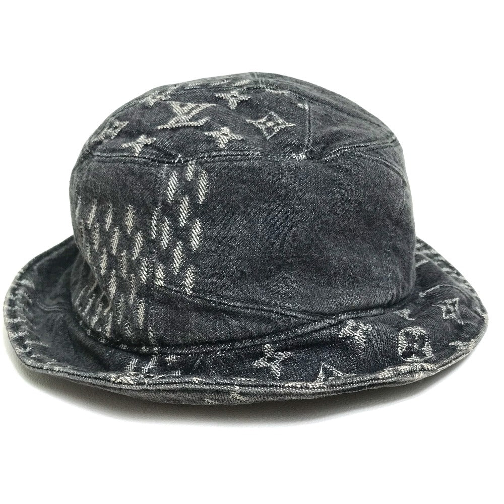 LOUIS VUITTON MP3244 Bonnet Denim Hat, LV MADE Heart, HUMANMADE Collaboration with NIGO, Cotton Hat, Men's, Noir, Black x White