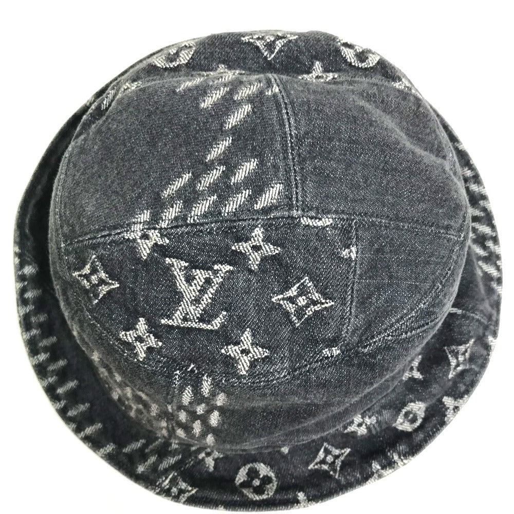 LOUIS VUITTON MP3244 Bonnet Denim Hat, LV MADE Heart, HUMANMADE Collaboration with NIGO, Cotton Hat, Men's, Noir, Black x White