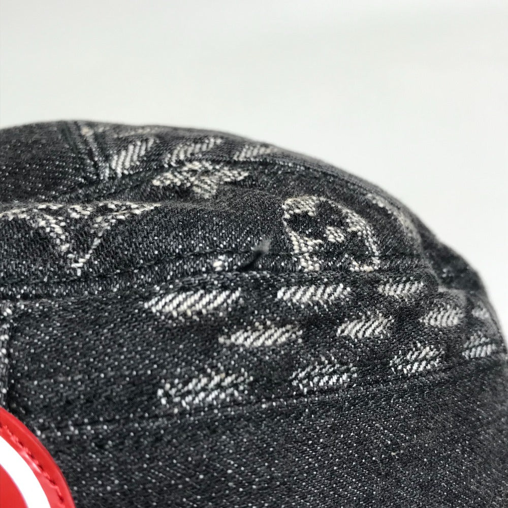 LOUIS VUITTON MP3244 Bonnet Denim Hat, LV MADE Heart, HUMANMADE Collaboration with NIGO, Cotton Hat, Men's, Noir, Black x White
