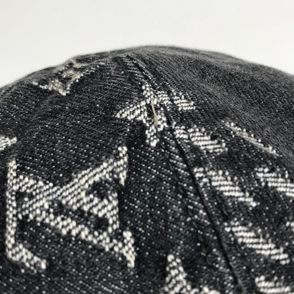 LOUIS VUITTON MP3244 Bonnet Denim Hat, LV MADE Heart, HUMANMADE Collaboration with NIGO, Cotton Hat, Men's, Noir, Black x White