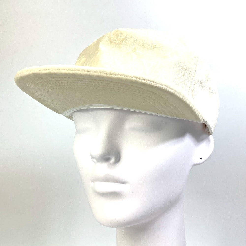 LOUIS VUITTON MP3421 Monogram Velvet Newsboy Cap, Men's, Brown White, Polyester