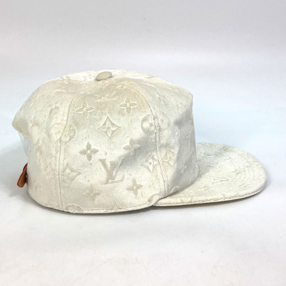 LOUIS VUITTON MP3421 Monogram Velvet Newsboy Cap, Men's, Brown White, Polyester