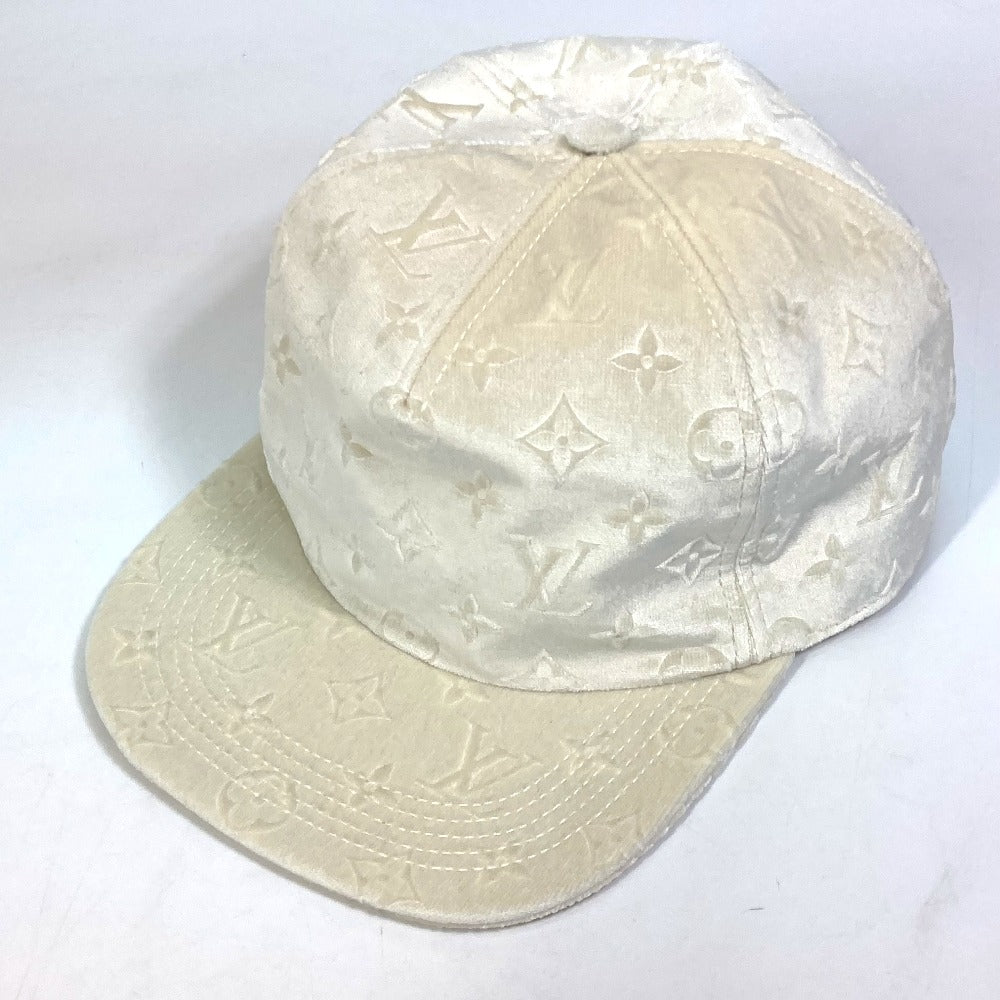 LOUIS VUITTON MP3421 Monogram Velvet Newsboy Cap, Men's, Brown White, Polyester