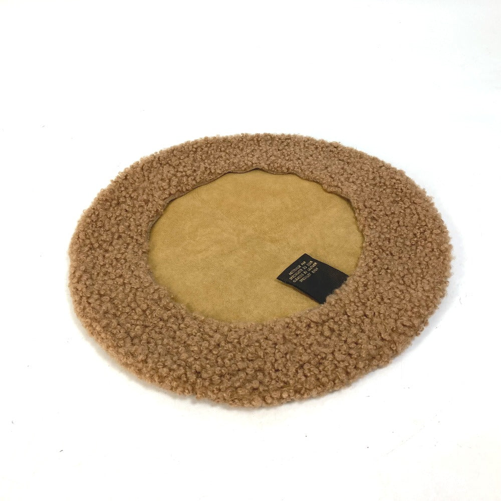 LOUIS VUITTON Furry Hat/Beret in Lambskin, Brown, for Women