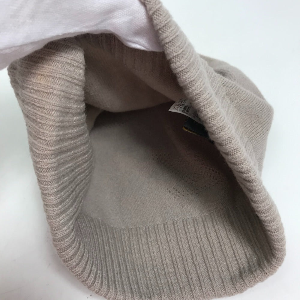 LOUIS VUITTON M75540 Monogram Pom-Pom Beanie Hat, Knit Cap, Wool, Women's, Beige