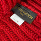 LOUIS VUITTON Pone Constance Can Badge Beanie Hat Knit Cap Wool Women's Red