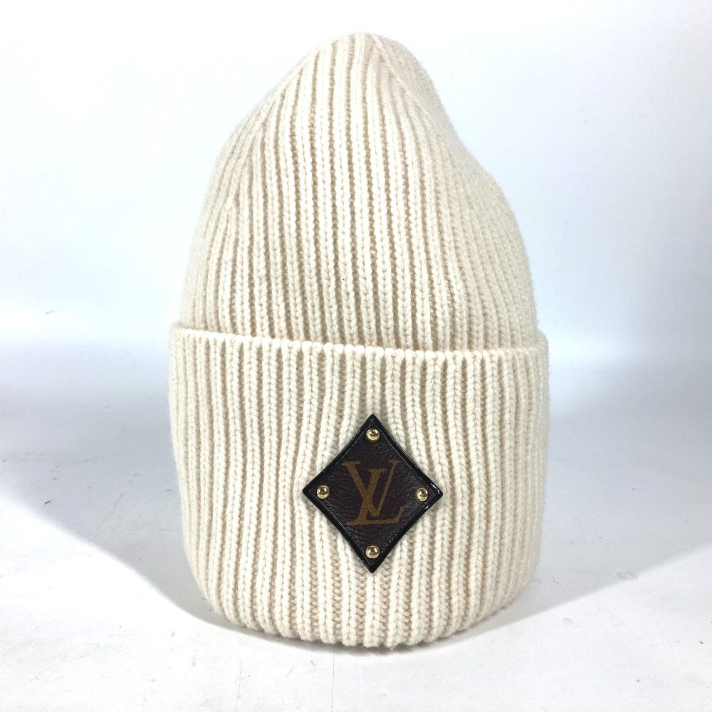 LOUIS VUITTON M76707 モノグラム ワッペン ボネ LVビーニー ビーニー 帽子 ニット帽 ニットキャップ ニット帽 ウール レディース ホワイト