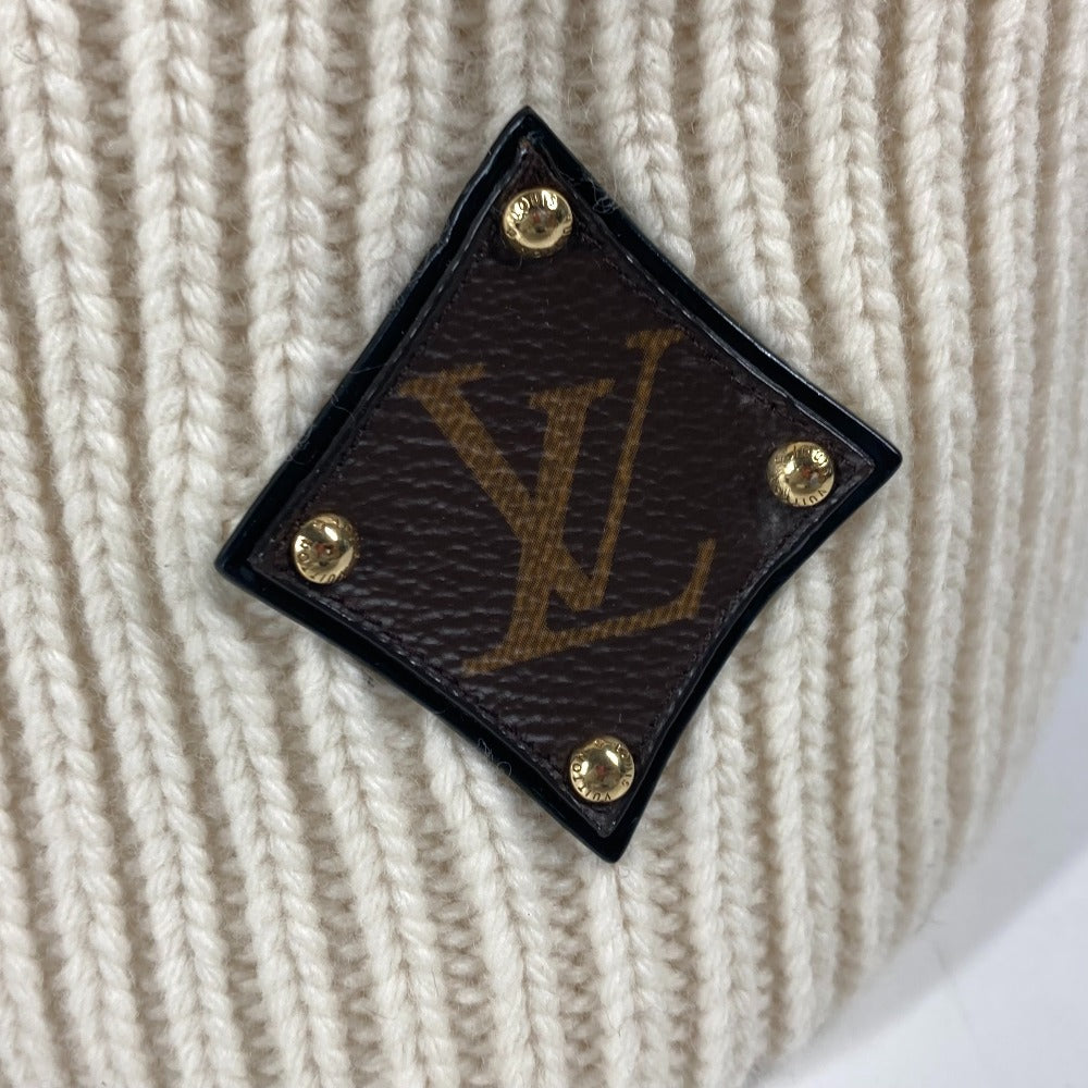 LOUIS VUITTON M76707 モノグラム ワッペン ボネ LVビーニー ビーニー 帽子 ニット帽 ニットキャップ ニット帽 ウール レディース ホワイト