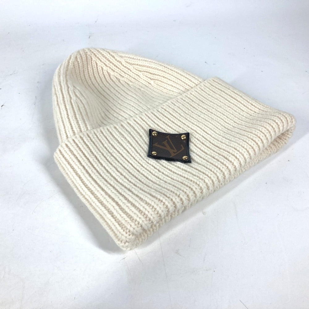 LOUIS VUITTON M76707 モノグラム ワッペン ボネ LVビーニー ビーニー 帽子 ニット帽 ニットキャップ ニット帽 ウール レディース ホワイト