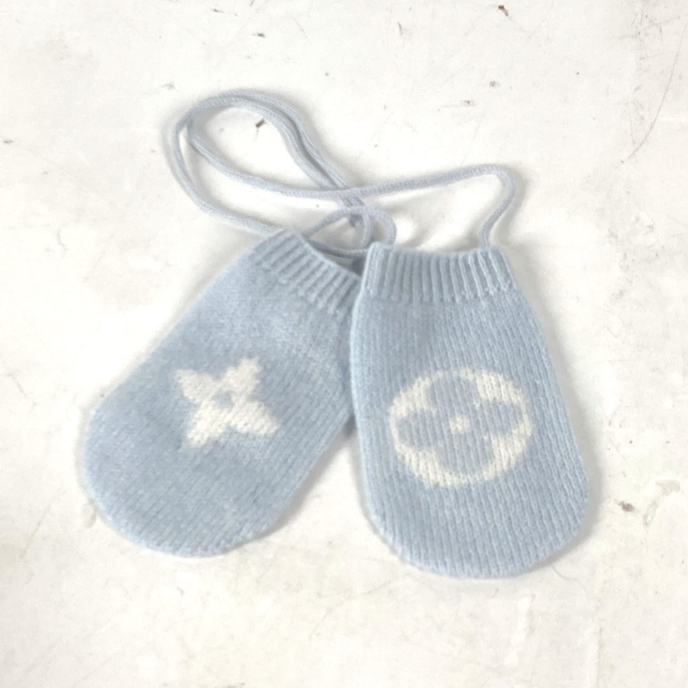 LOUIS VUITTON GI029C BABY 赤ちゃん プレゼント 出産祝い ベビーギフトセット モノグラム ソックス＆ニット帽＆手袋 グローブ ニット帽 カシミヤ レディース ホワイトブルー ブルー