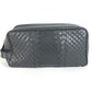 BOTTEGA VENETA Intrecciato Clutch Bag Pouch Second Bag Leather Unisex Dark Gray