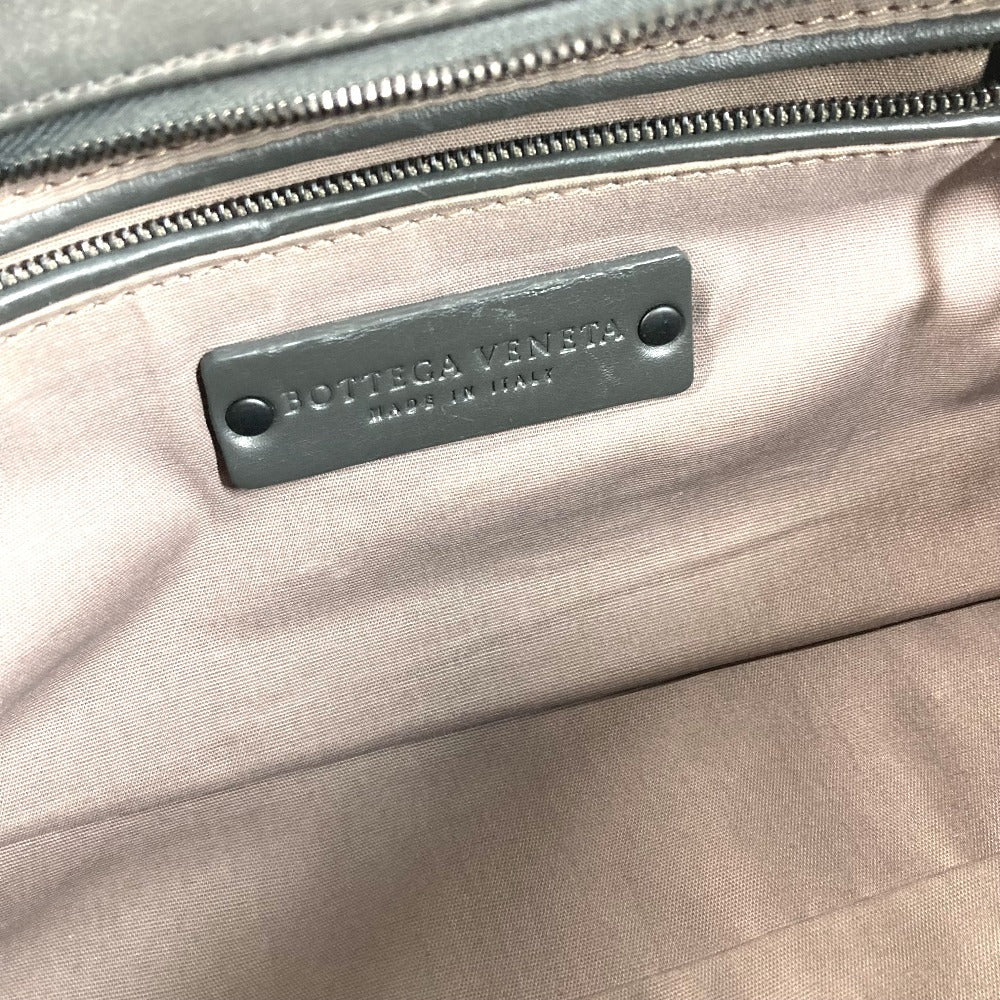 BOTTEGA VENETA Intrecciato Clutch Bag Pouch Second Bag Leather Unisex Dark Gray