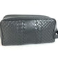 BOTTEGA VENETA Intrecciato Clutch Bag Pouch Second Bag Leather Unisex Dark Gray