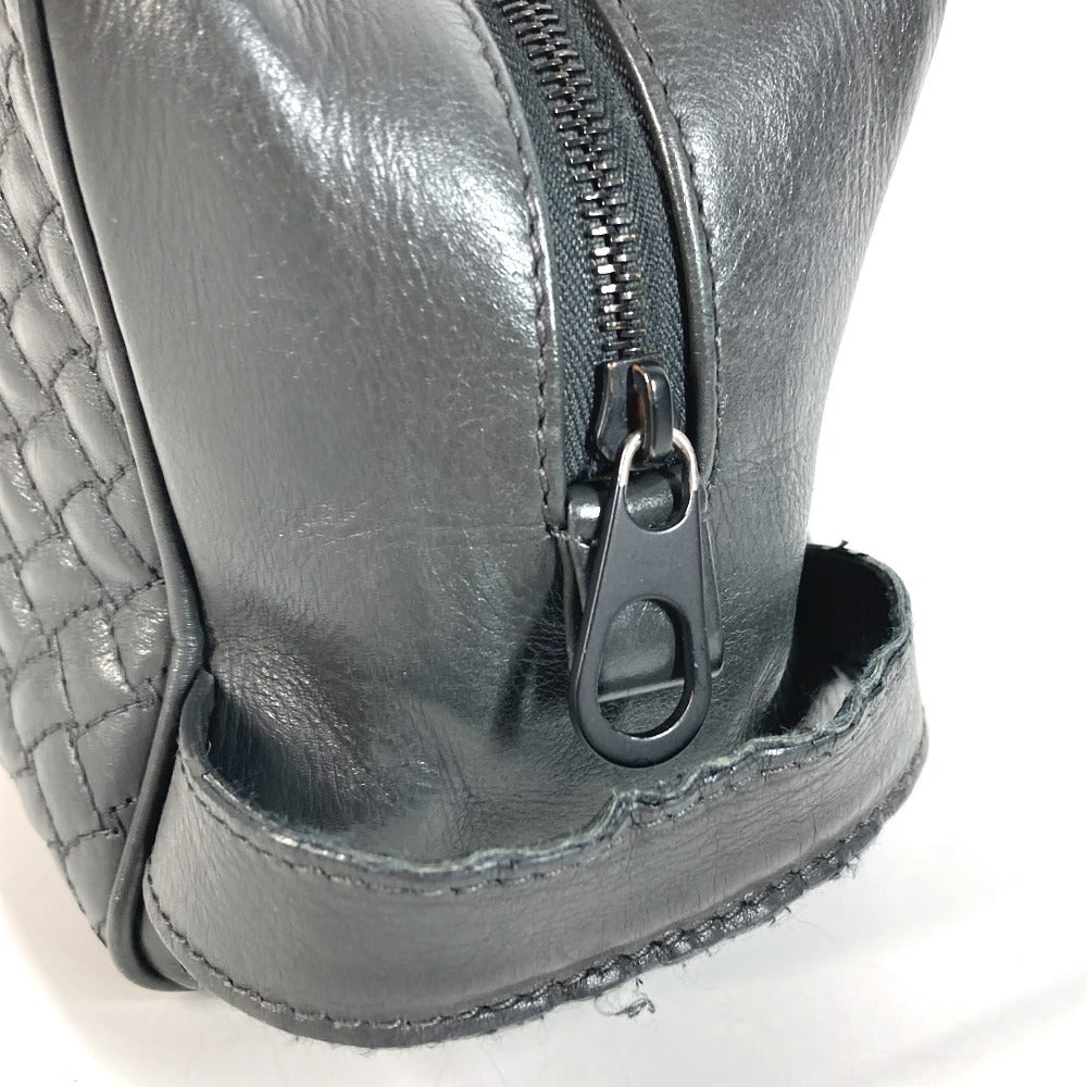 BOTTEGA VENETA Intrecciato Clutch Bag Pouch Second Bag Leather Unisex Dark Gray