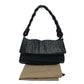 BOTTEGA VENETA 145195 Intrecciato bag shoulder flap Shoulder Bag Leather Black Used