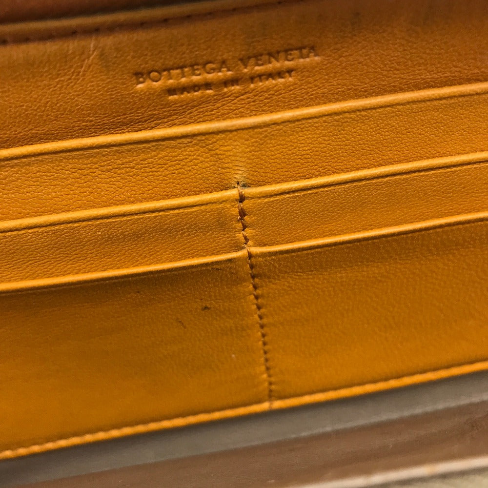 BOTTEGA VENETA イントレチャート ジップアラウンドウォレット ラウンドファスナ 長財布 ラムスキン レディース オレンジ系