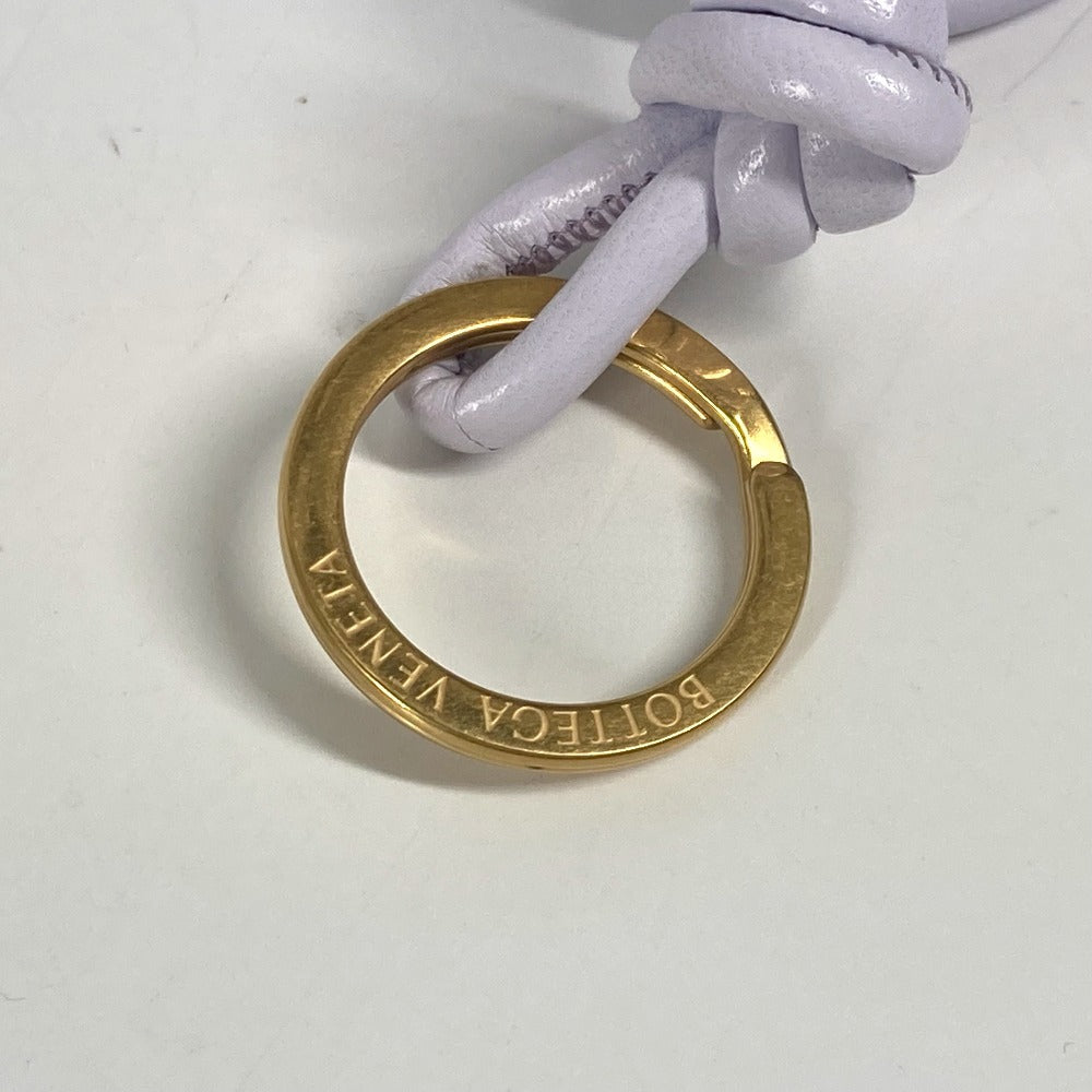 BOTTEGA VENETA ネックレス ロゴ ネックストラップ キーリング付き キーホルダー バッグチャーム ストラップ レザー ユニセックス ライトパープル - brandshop-reference