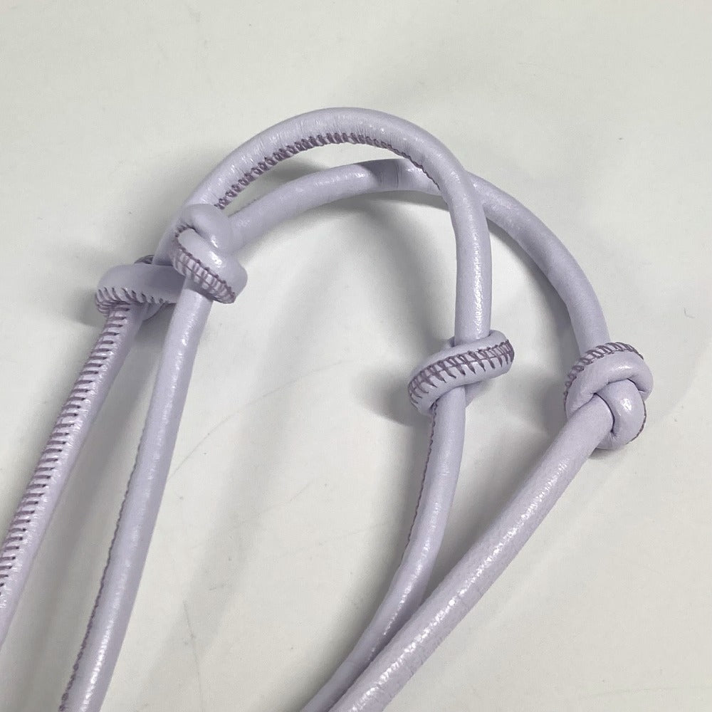 BOTTEGA VENETA ネックレス ロゴ ネックストラップ キーリング付き キーホルダー バッグチャーム ストラップ レザー ユニセックス ライトパープル - brandshop-reference