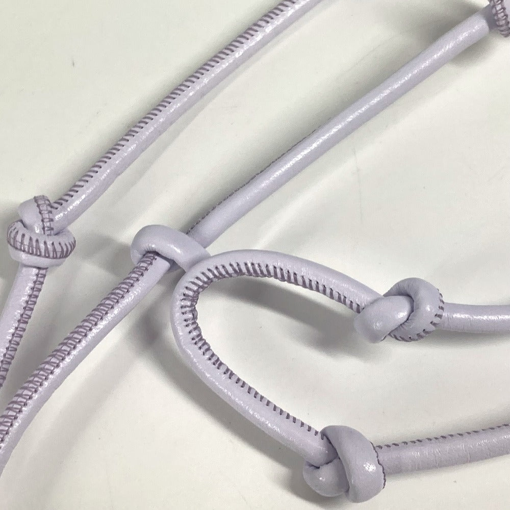 BOTTEGA VENETA ネックレス ロゴ ネックストラップ キーリング付き キーホルダー バッグチャーム ストラップ レザー ユニセックス ライトパープル - brandshop-reference