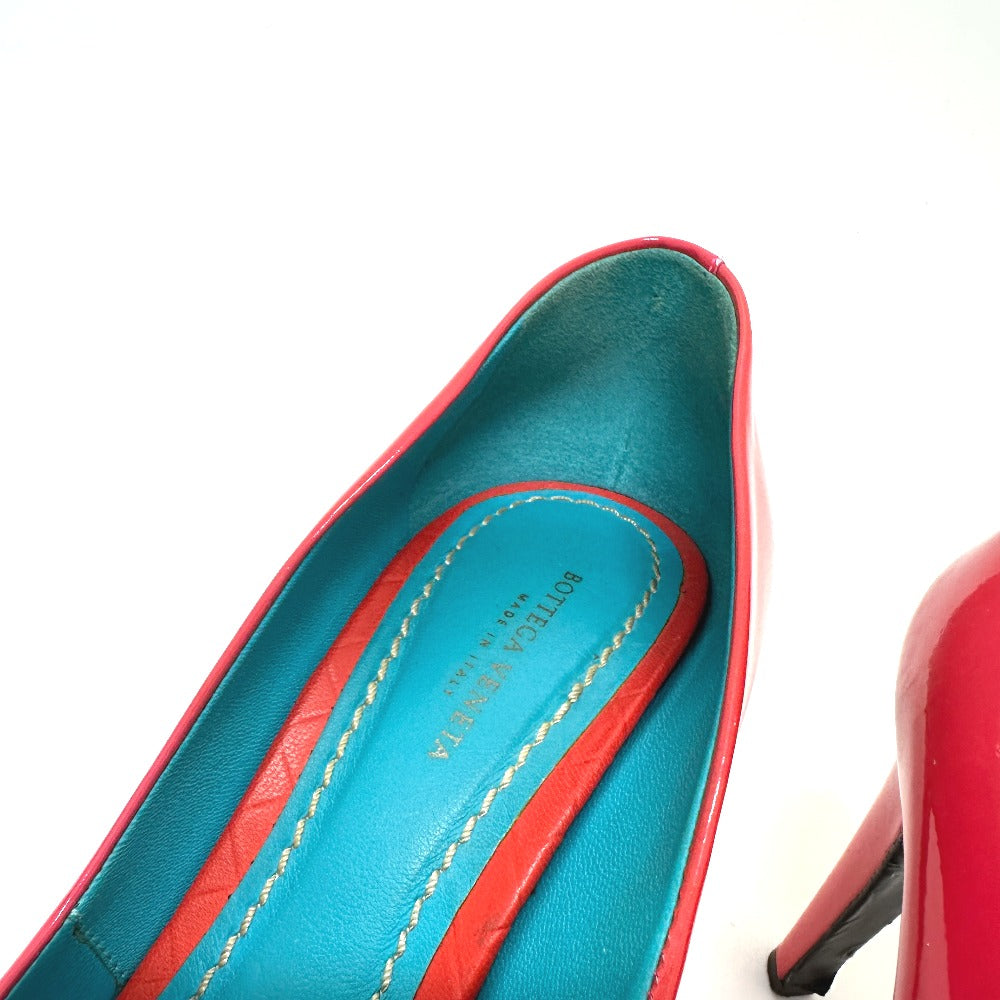 BOTTEGA VENETA open toe heel shoes pumps enamel Red 7 Used