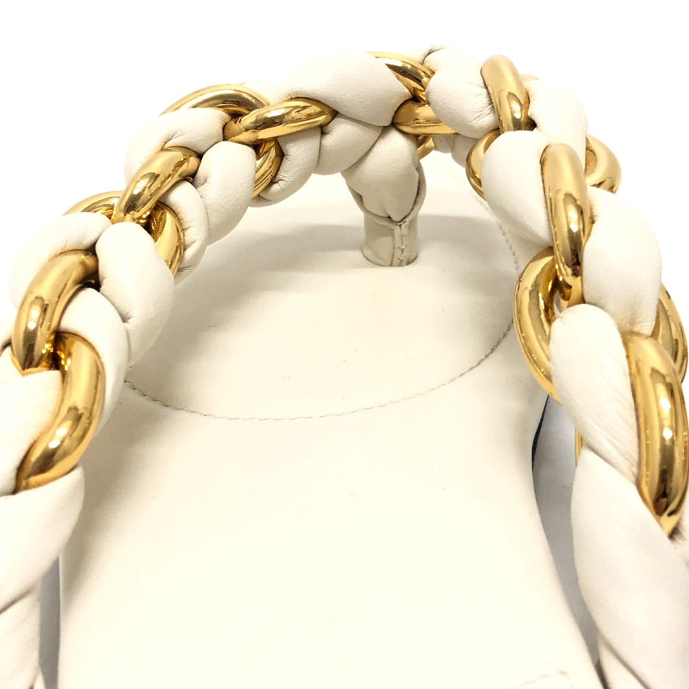 BOTTEGA VENETA チェーン トング サンダル 靴 シューズ フラット サンダル レザー レディース ホワイト