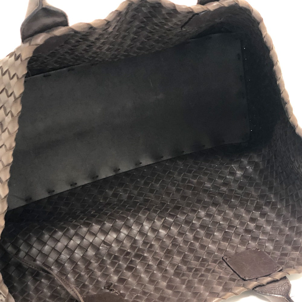 BOTTEGA VENETA 115664 イントレチャート カバMM カバン ポーチ付き 肩掛け トートバッグ レザー レディース ブラウン