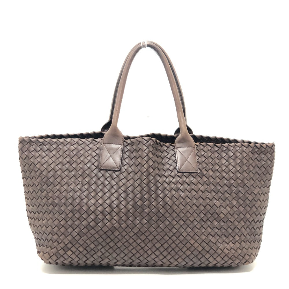 BOTTEGA VENETA 115664 イントレチャート カバMM カバン ポーチ付き 肩掛け トートバッグ レザー レディース ブラウン