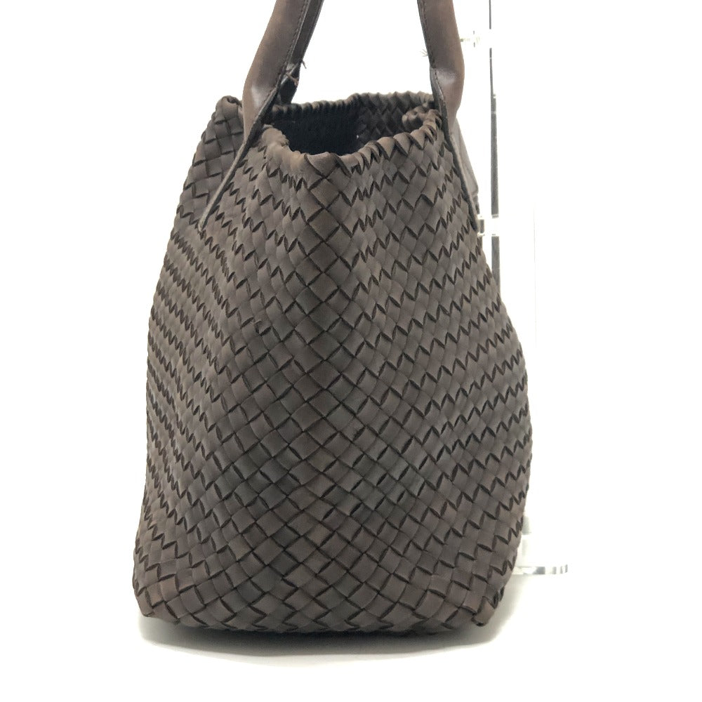 BOTTEGA VENETA 115664 イントレチャート カバMM カバン ポーチ付き 肩掛け トートバッグ レザー レディース ブラウン
