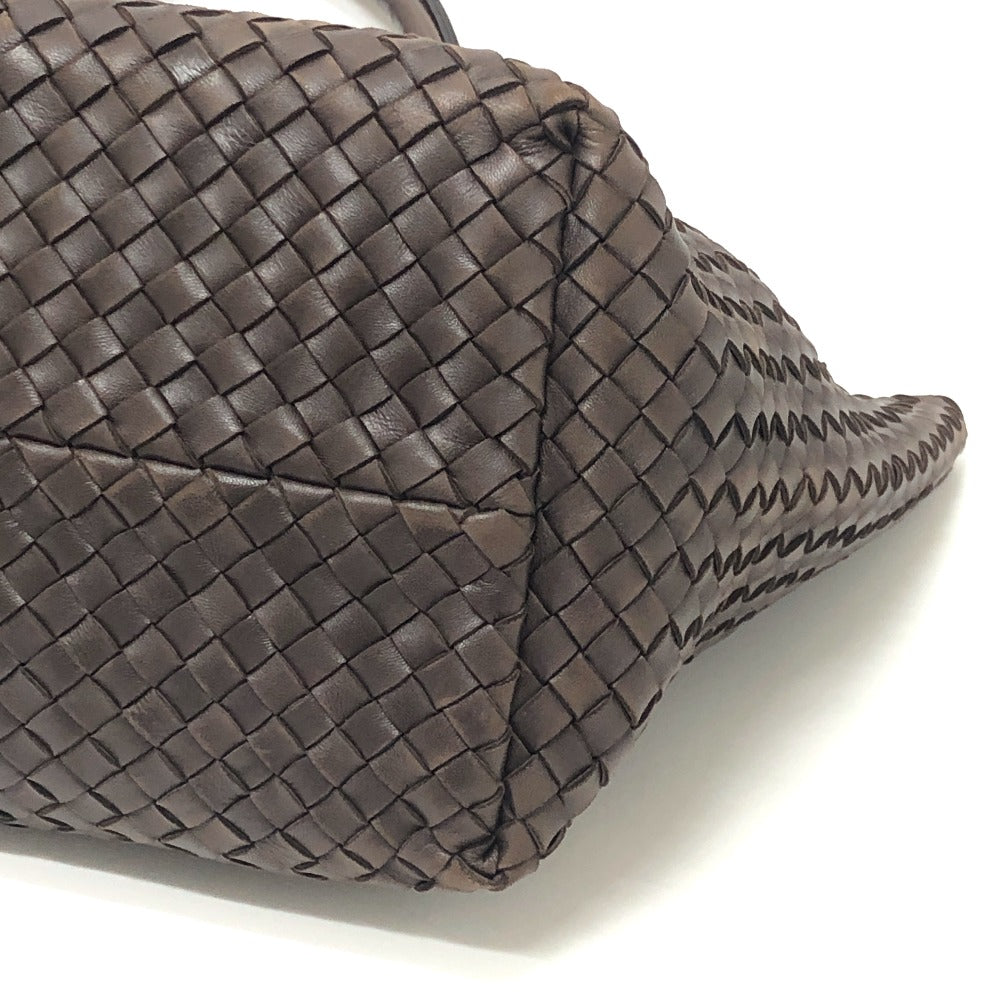 BOTTEGA VENETA 115664 イントレチャート カバMM カバン ポーチ付き 肩掛け トートバッグ レザー レディース ブラウン