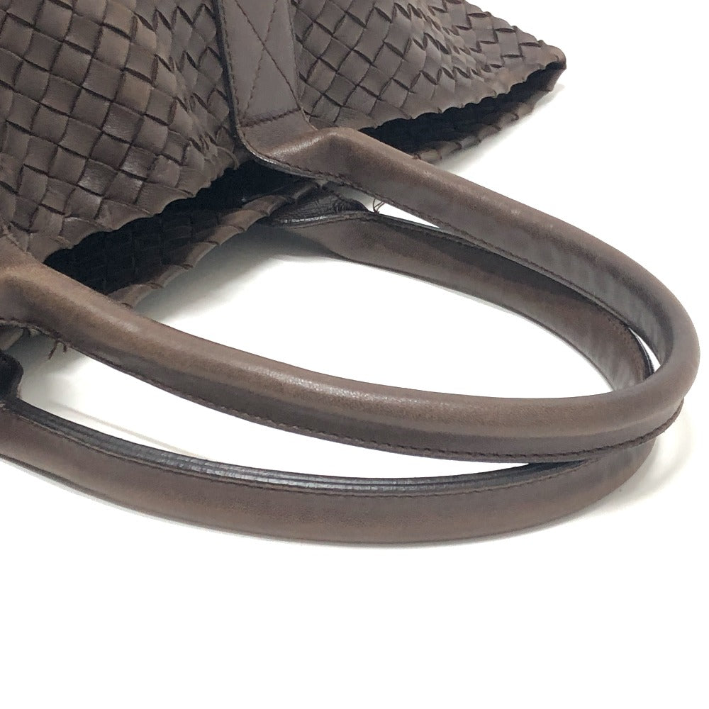BOTTEGA VENETA 115664 イントレチャート カバMM カバン ポーチ付き 肩掛け トートバッグ レザー レディース ブラウン