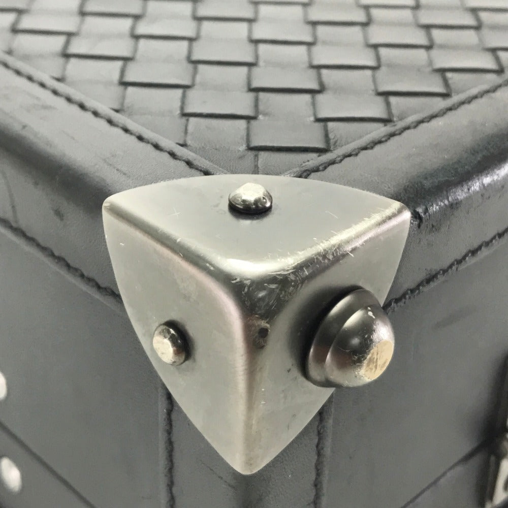 BOTTEGA VENETA 140064 イントレチャート アタッシュケース カバン ビジネスバッグ レザー メンズ ブラック