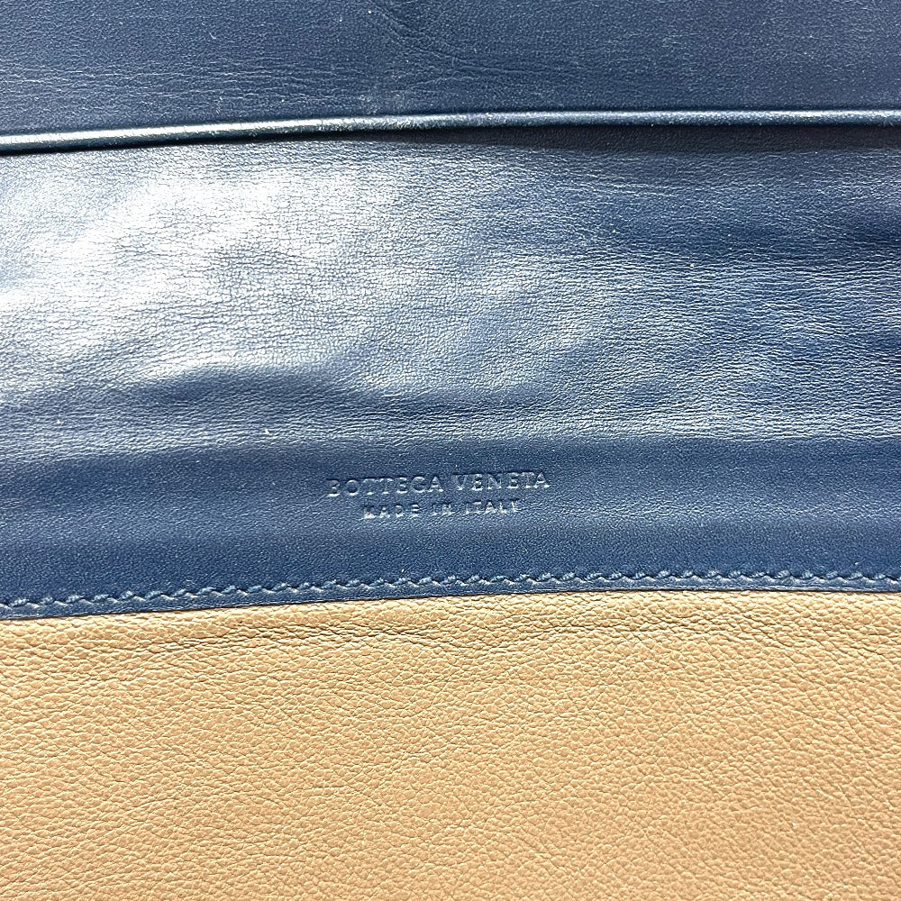 BOTTEGA VENETA 156819 イントレチャート 長財布 財布 ウォレット 2つ折り財布 レザー メンズ ブルー