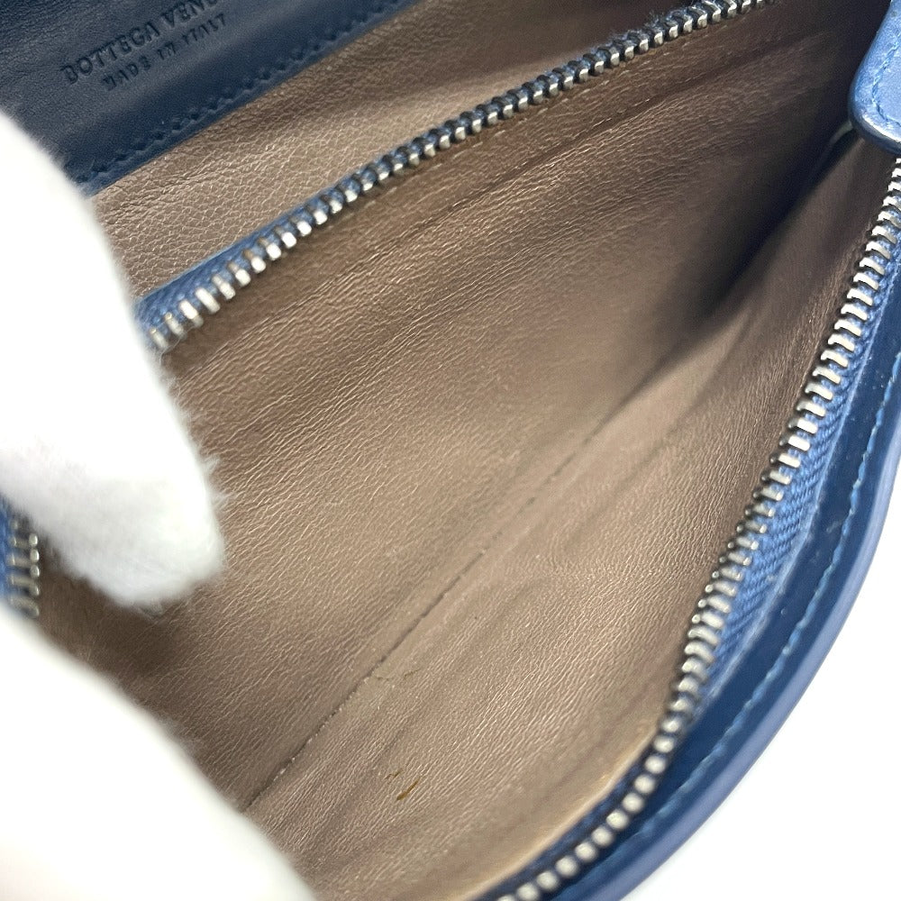 BOTTEGA VENETA 156819 イントレチャート 長財布 財布 ウォレット 2つ折り財布 レザー メンズ ブルー