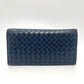 BOTTEGA VENETA 156819 イントレチャート 長財布 財布 ウォレット 2つ折り財布 レザー メンズ ブルー