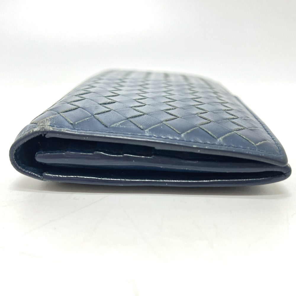 BOTTEGA VENETA 156819 イントレチャート 長財布 財布 ウォレット 2つ折り財布 レザー メンズ ブルー