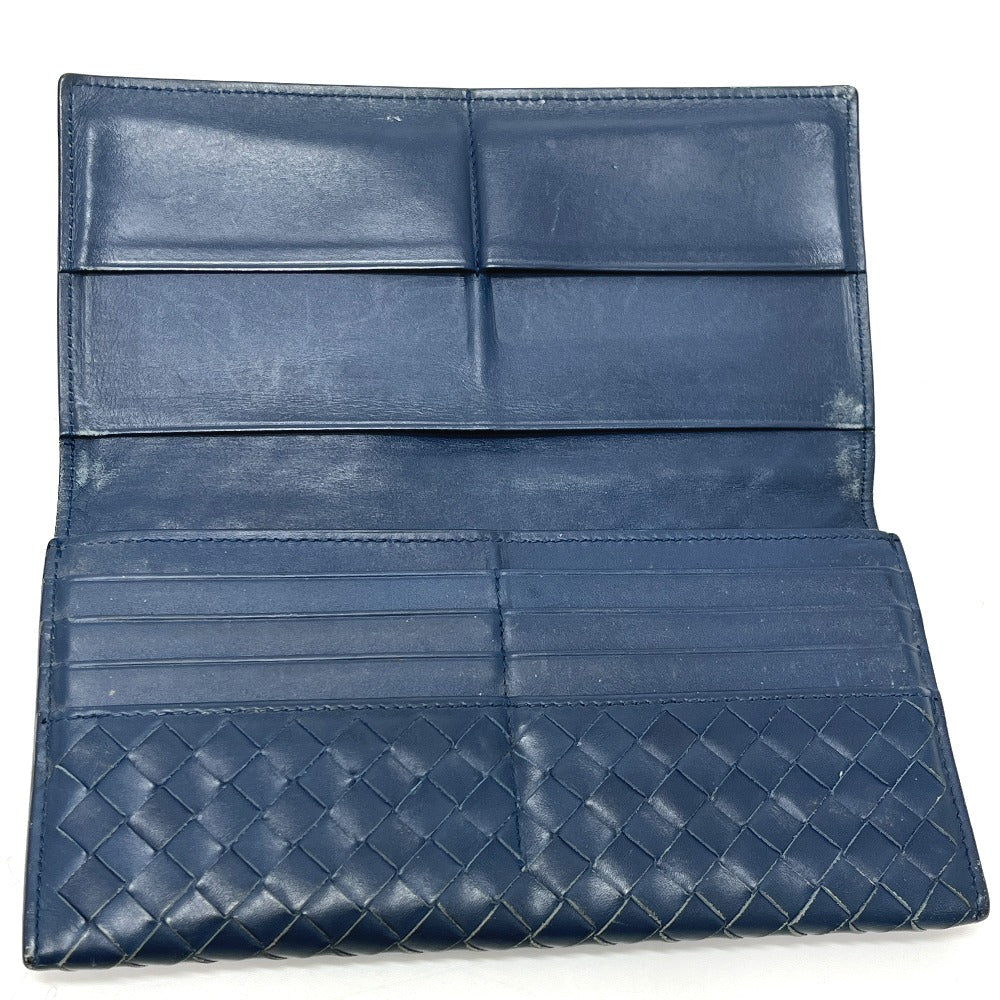 BOTTEGA VENETA 156819 イントレチャート 長財布 財布 ウォレット 2つ折り財布 レザー メンズ ブルー
