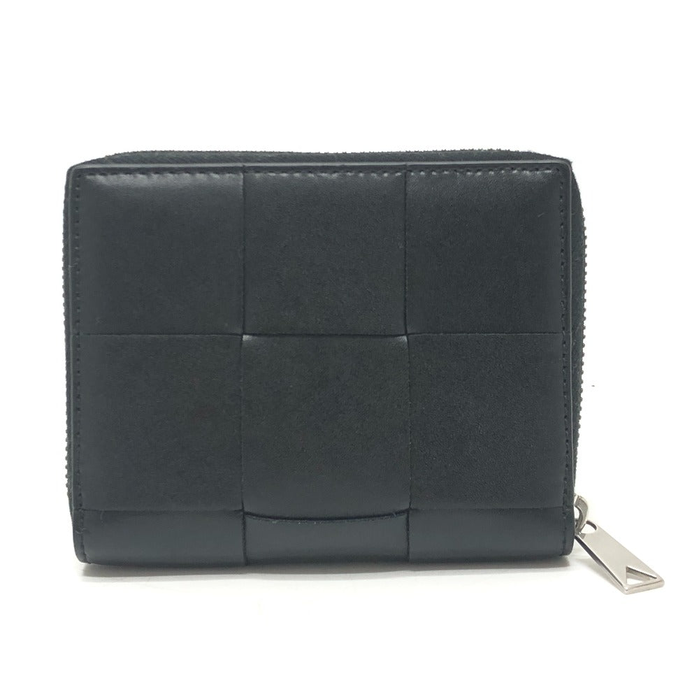 BOTTEGA VENETA 681191 Maxi Intrecciato Cassette Zip wallet accessory Folded wallet Leather Black Used
