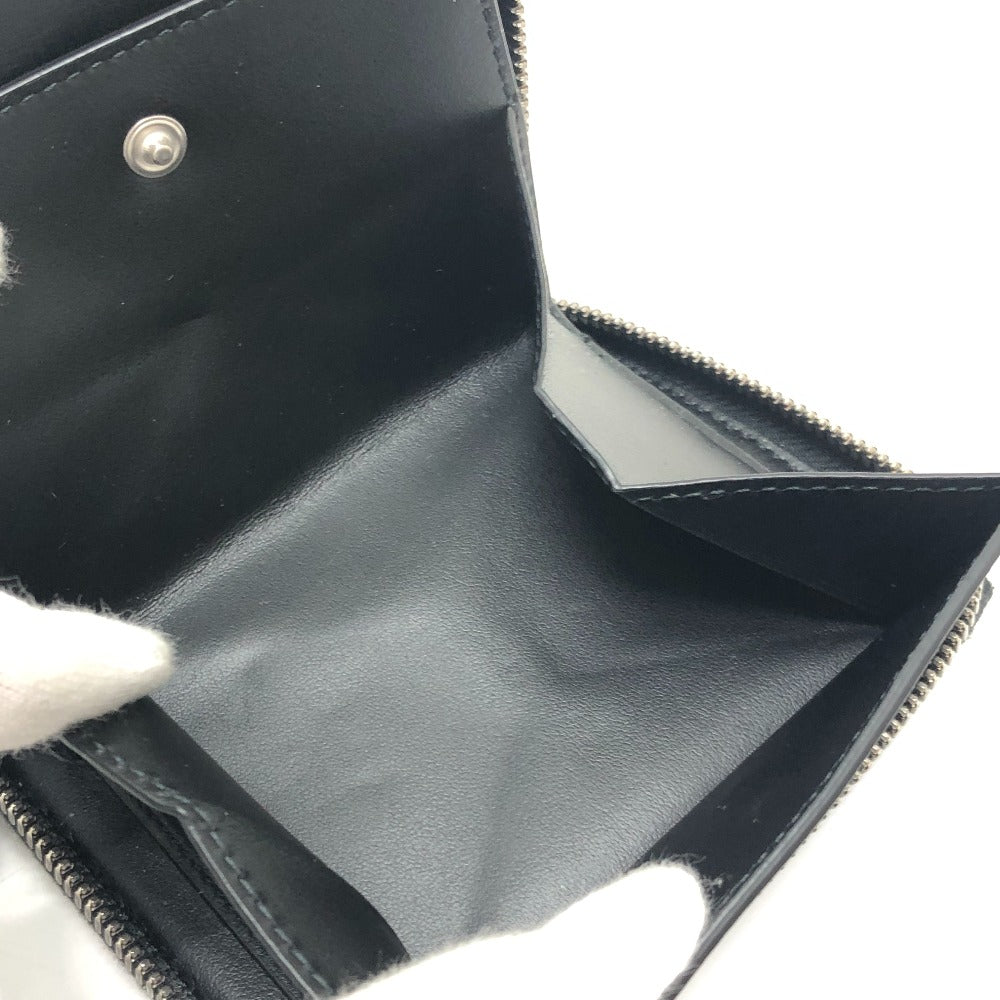 BOTTEGA VENETA 681191 Maxi Intrecciato Cassette Zip wallet accessory Folded wallet Leather Black Used