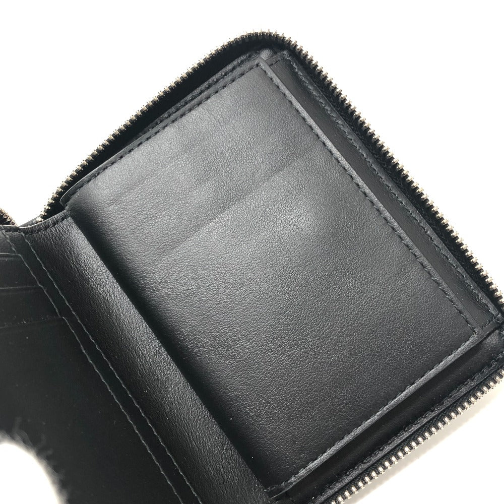 BOTTEGA VENETA 681191 Maxi Intrecciato Cassette Zip wallet accessory Folded wallet Leather Black Used