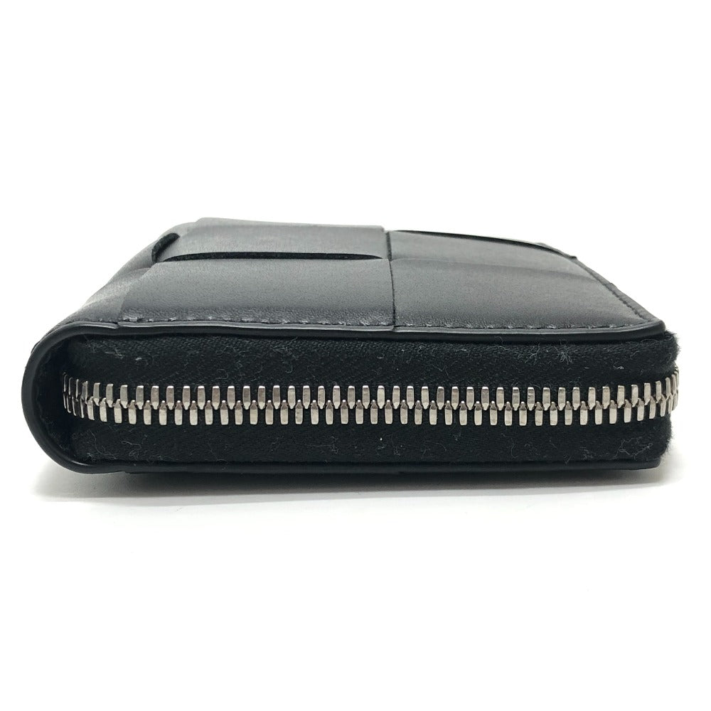 BOTTEGA VENETA 681191 Maxi Intrecciato Cassette Zip wallet accessory Folded wallet Leather Black Used
