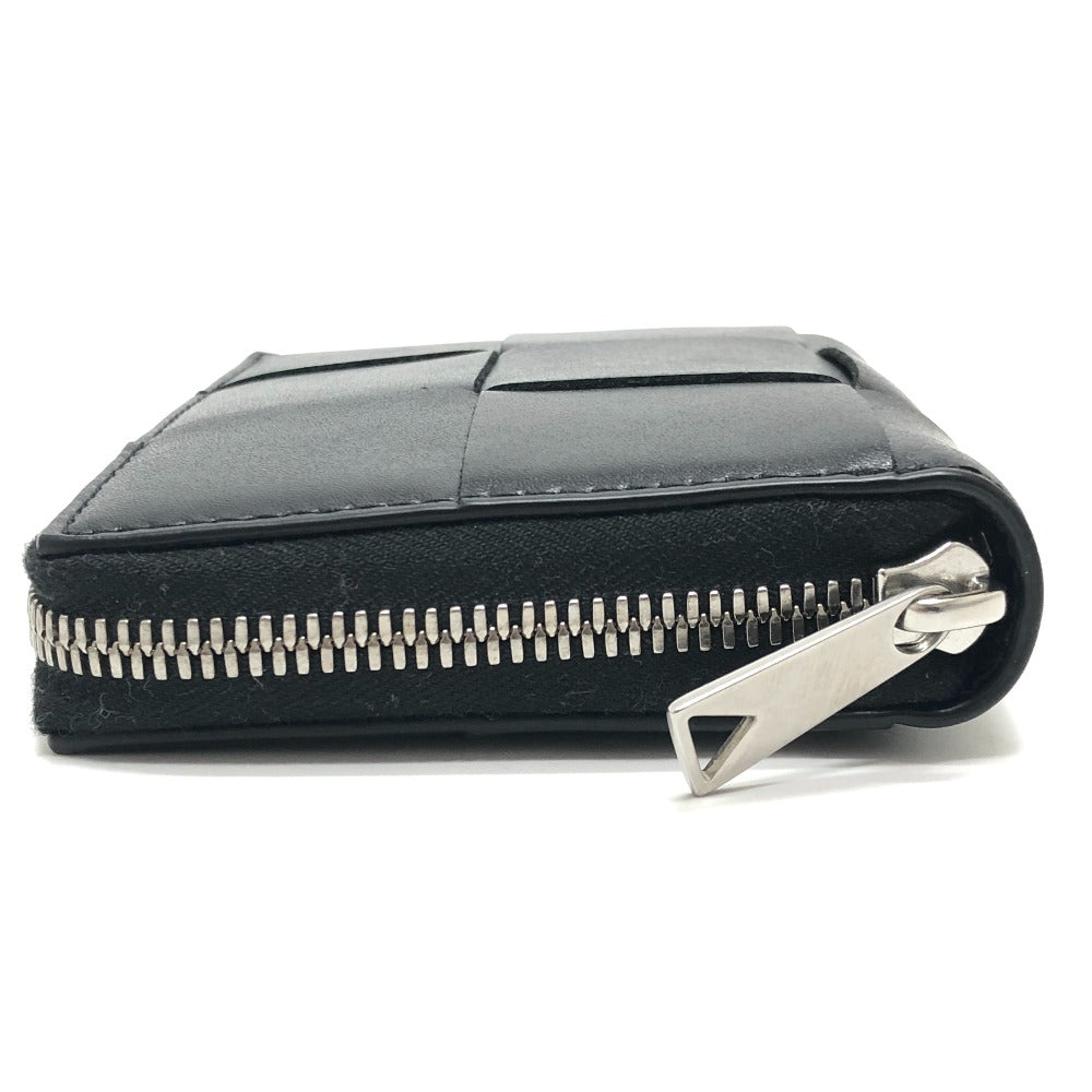 BOTTEGA VENETA 681191 Maxi Intrecciato Cassette Zip wallet accessory Folded wallet Leather Black Used