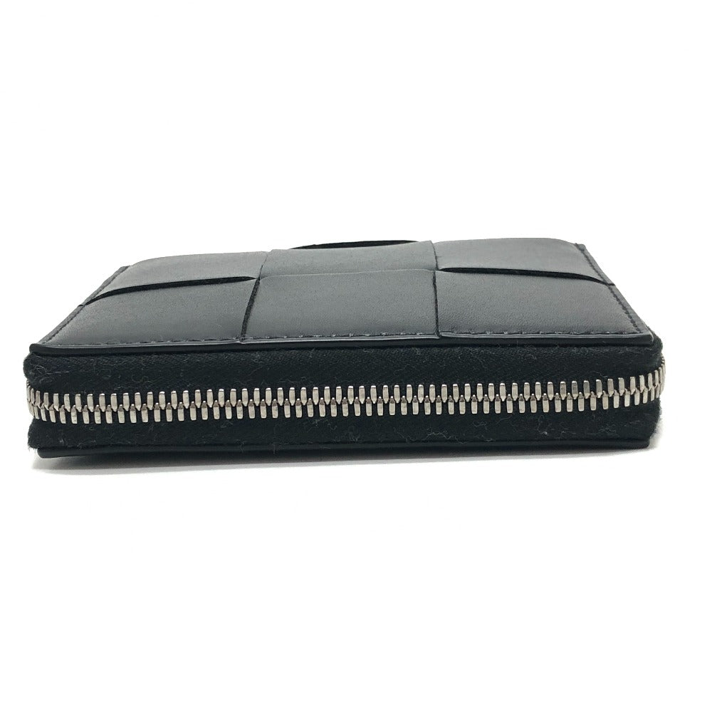 BOTTEGA VENETA 681191 Maxi Intrecciato Cassette Zip wallet accessory Folded wallet Leather Black Used
