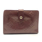 LOUIS VUITTON M91524 Portefeuille Viennois Clasp Bi-fold Wallet Monogram Vernis Women's Rouge Fauvist Wine Red