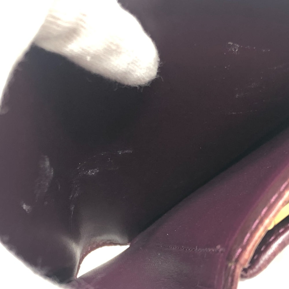 LOUIS VUITTON M91524 Portefeuille Viennois Clasp Bi-fold Wallet Monogram Vernis Women's Rouge Fauvist Wine Red